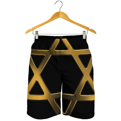 Golden Star of David Print Men's Shorts