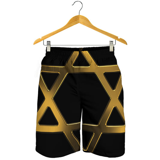 Golden Star of David Print Men's Shorts