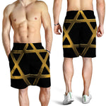 Golden Star of David Print Men's Shorts