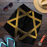 Golden Star of David Print Men's Shorts
