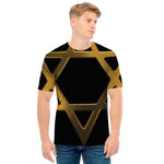 Golden Star of David Print Men's T-Shirt
