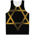 Golden Star of David Print Men's Tank Top