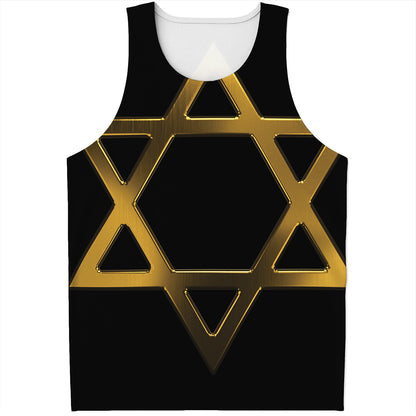 Golden Star of David Print Men's Tank Top