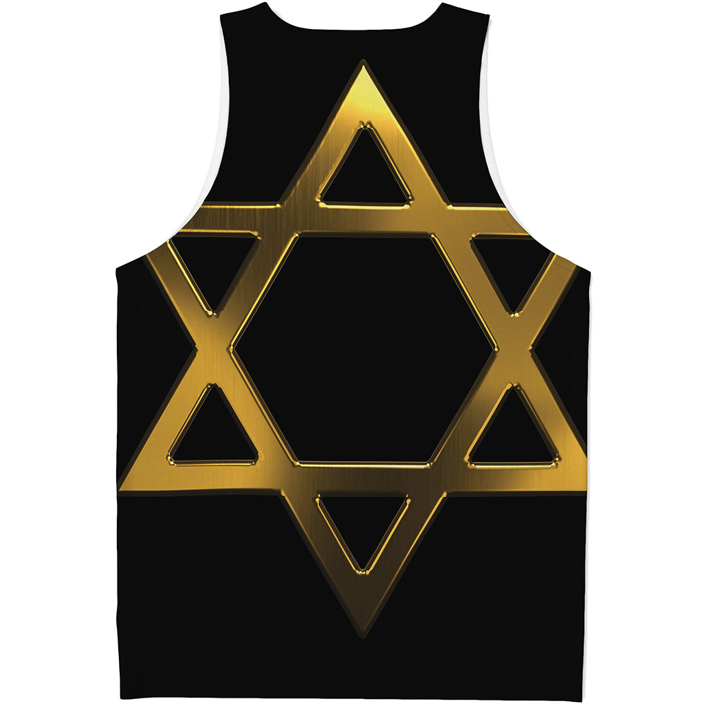 Golden Star of David Print Men's Tank Top