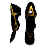 Golden Star of David Print Muay Thai Shin Guard