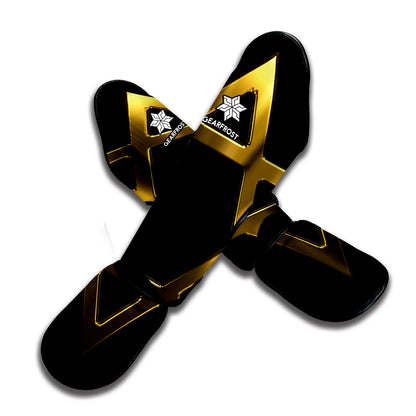 Golden Star of David Print Muay Thai Shin Guard