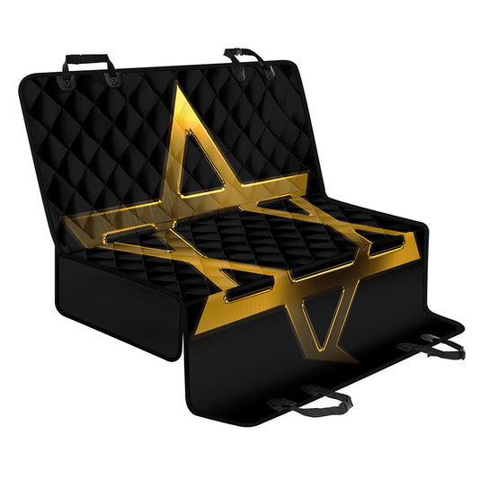 Golden Star of David Print Pet Car Back Seat Cover