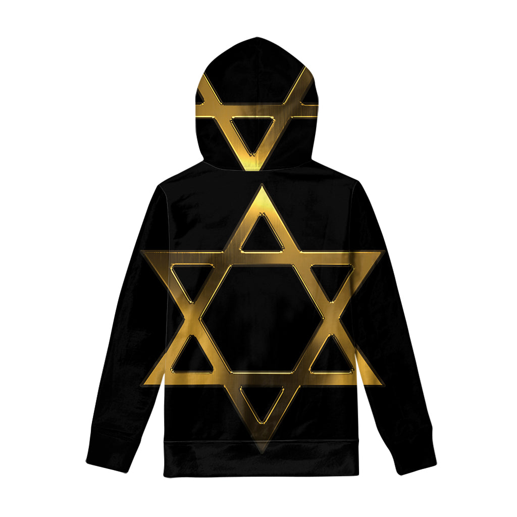 Golden Star of David Print Pullover Hoodie