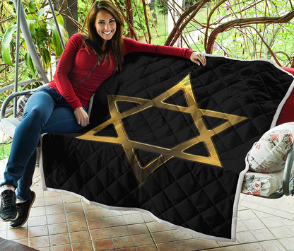 Golden Star of David Print Quilt