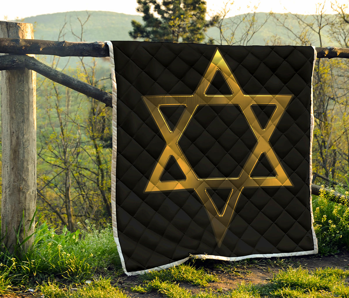 Golden Star of David Print Quilt