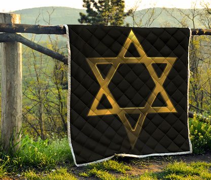 Golden Star of David Print Quilt