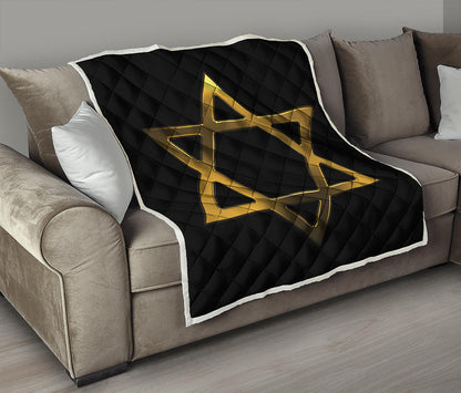 Golden Star of David Print Quilt