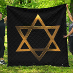 Golden Star of David Print Quilt