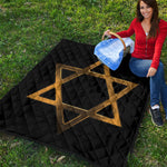 Golden Star of David Print Quilt