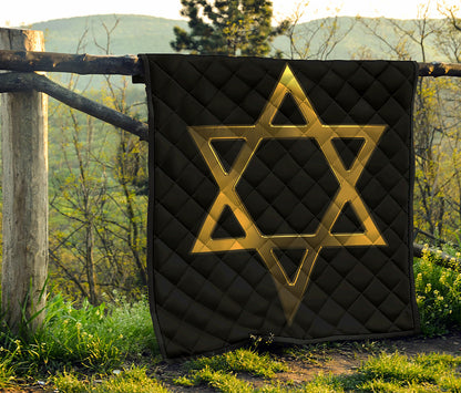 Golden Star of David Print Quilt