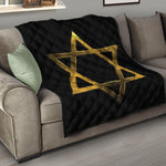 Golden Star of David Print Quilt
