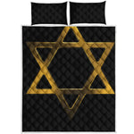 Golden Star of David Print Quilt Bed Set