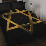 Golden Star of David Print Quilt Bed Set