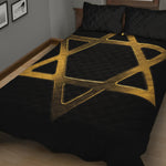 Golden Star of David Print Quilt Bed Set