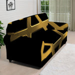 Golden Star of David Print Sofa Cover