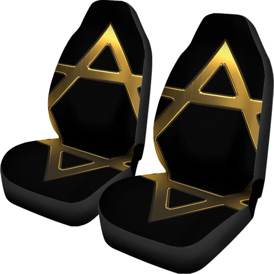 Golden Star of David Print Universal Fit Car Seat Covers