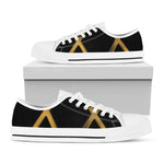 Golden Star of David Print White Low Top Shoes