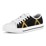 Golden Star of David Print White Low Top Shoes