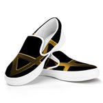 Golden Star of David Print White Slip On Shoes