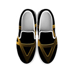 Golden Star of David Print White Slip On Shoes
