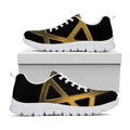 Golden Star of David Print White Running Shoes