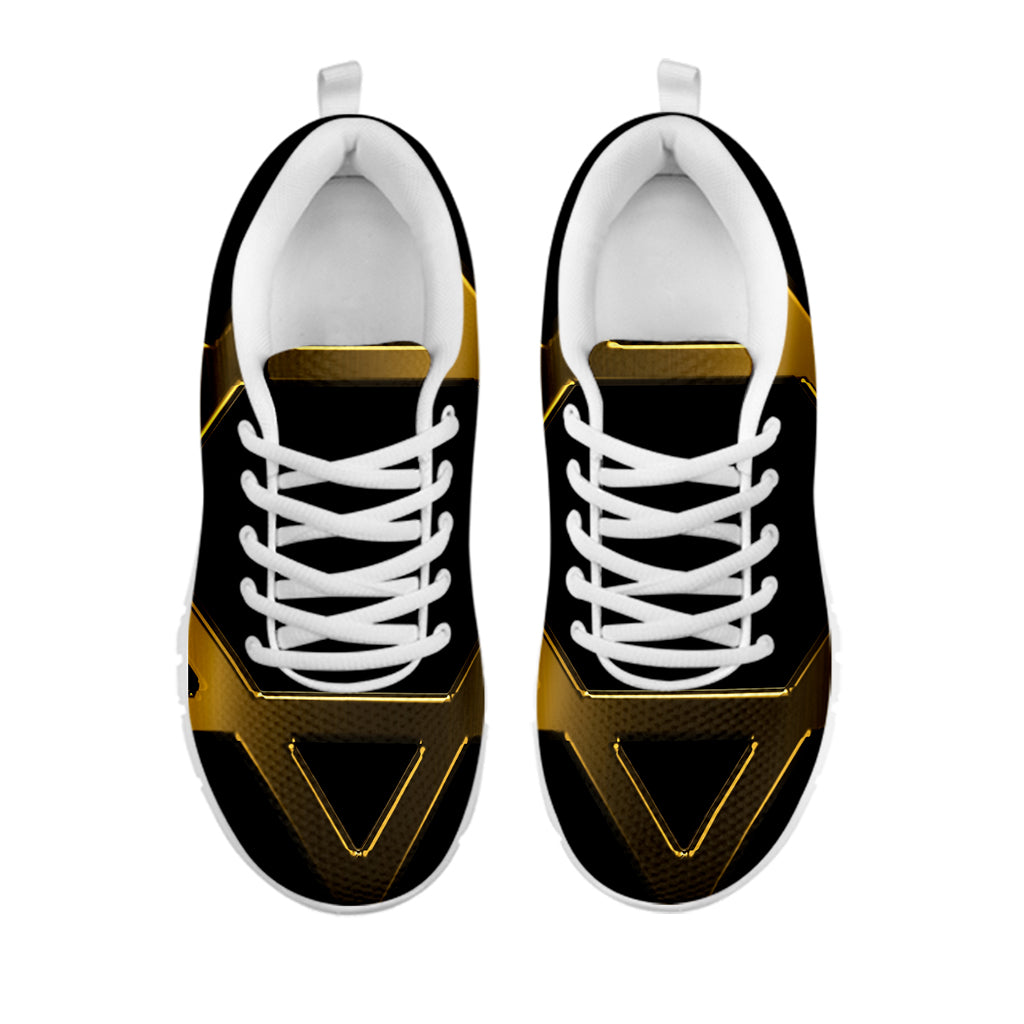 Golden Star of David Print White Sneakers