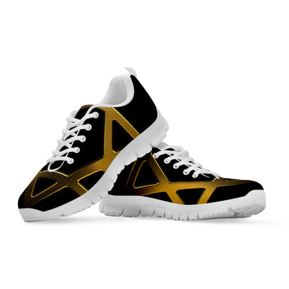 Golden Star of David Print White Sneakers
