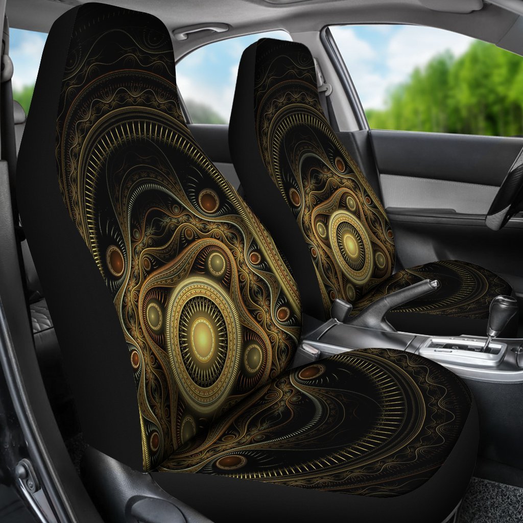 Golden Steampunk Universal Fit Car Seat Covers GearFrost