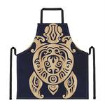 Golden Tribal Sea Turtle Print Apron