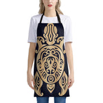 Golden Tribal Sea Turtle Print Apron