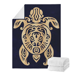 Golden Tribal Sea Turtle Print Blanket