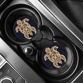 Golden Tribal Sea Turtle Print Car Coasters