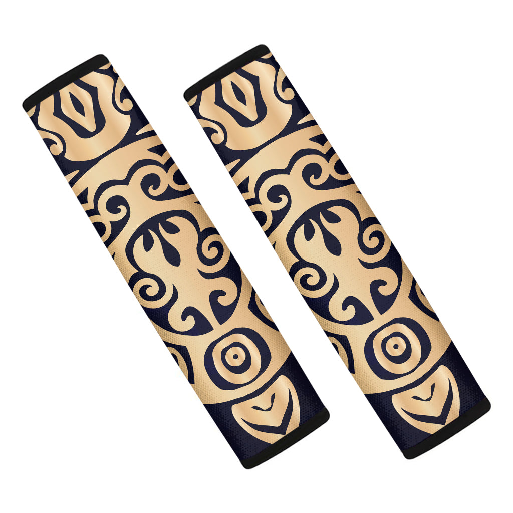 Golden Tribal Sea Turtle Print Car Seat Belt Covers