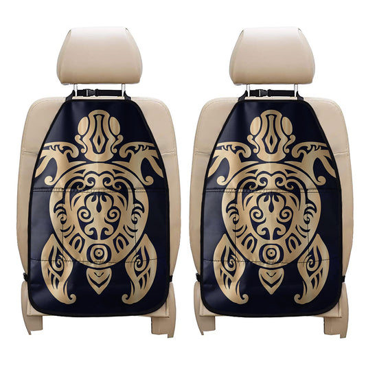 Golden Tribal Sea Turtle Print Car Seat Organizers