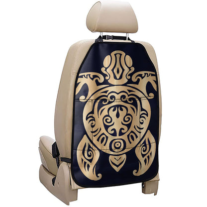 Golden Tribal Sea Turtle Print Car Seat Organizers
