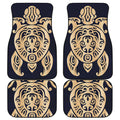 Golden Tribal Sea Turtle Print Front and Back Car Floor Mats