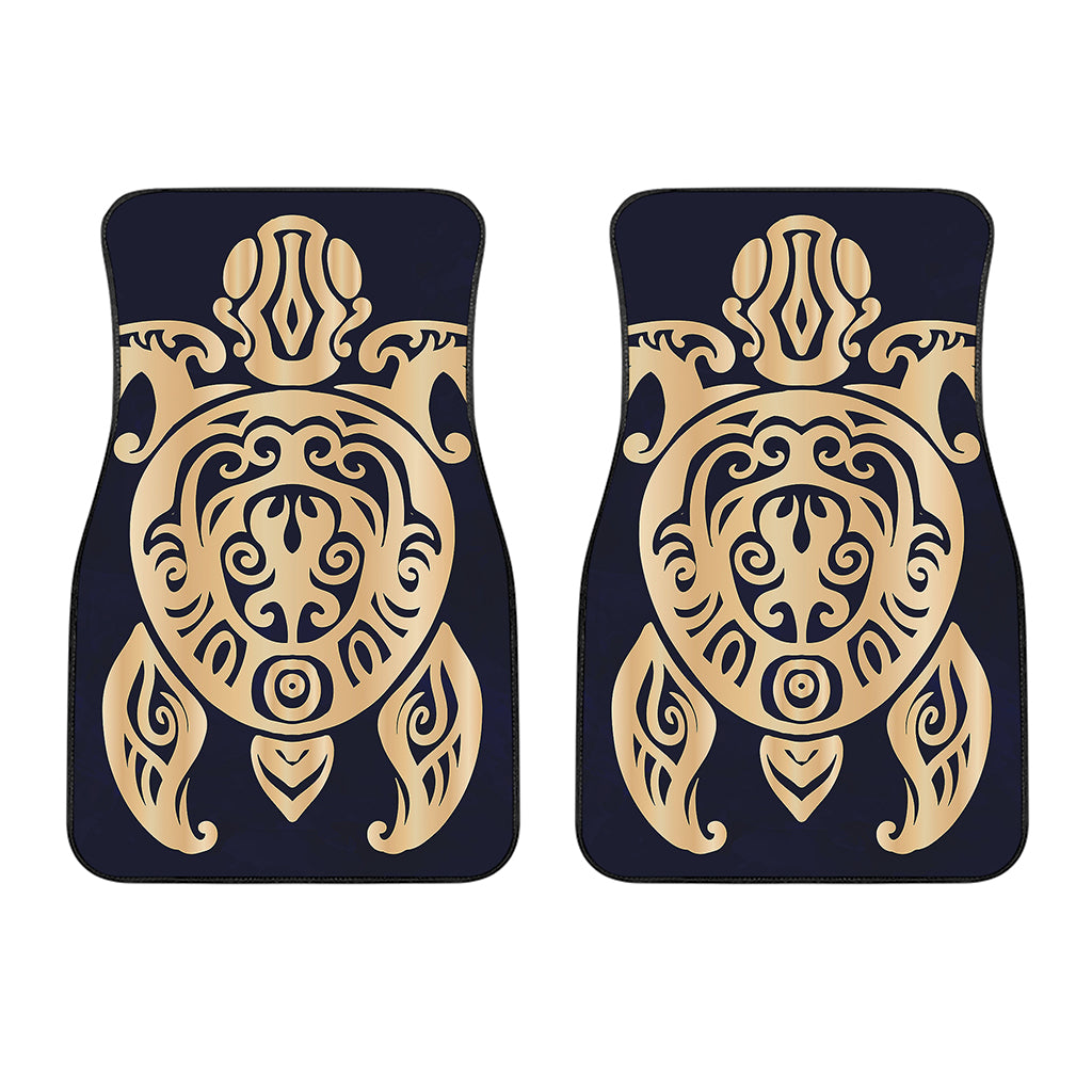 Golden Tribal Sea Turtle Print Front Car Floor Mats