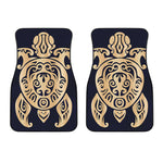 Golden Tribal Sea Turtle Print Front Car Floor Mats