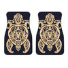 Golden Tribal Sea Turtle Print Front Car Floor Mats