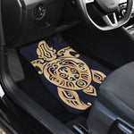 Golden Tribal Sea Turtle Print Front Car Floor Mats