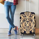Golden Tribal Sea Turtle Print Luggage Cover