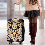 Golden Tribal Sea Turtle Print Luggage Cover