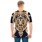 Golden Tribal Sea Turtle Print Men's T-Shirt