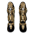 Golden Tribal Sea Turtle Print Muay Thai Shin Guards