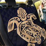 Golden Tribal Sea Turtle Print Pet Car Back Seat Cover